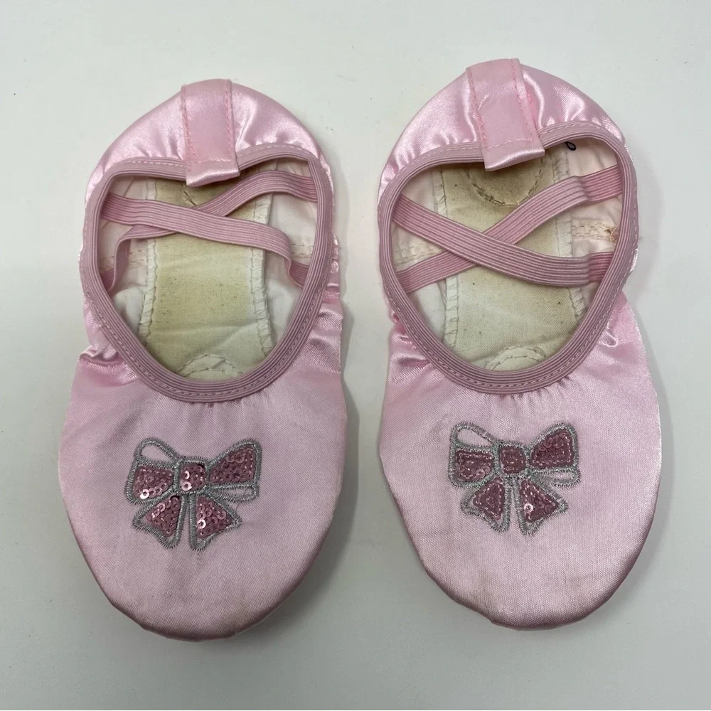 Pink Sequined Ballet Slipper Shoes - Picture 3 of 9